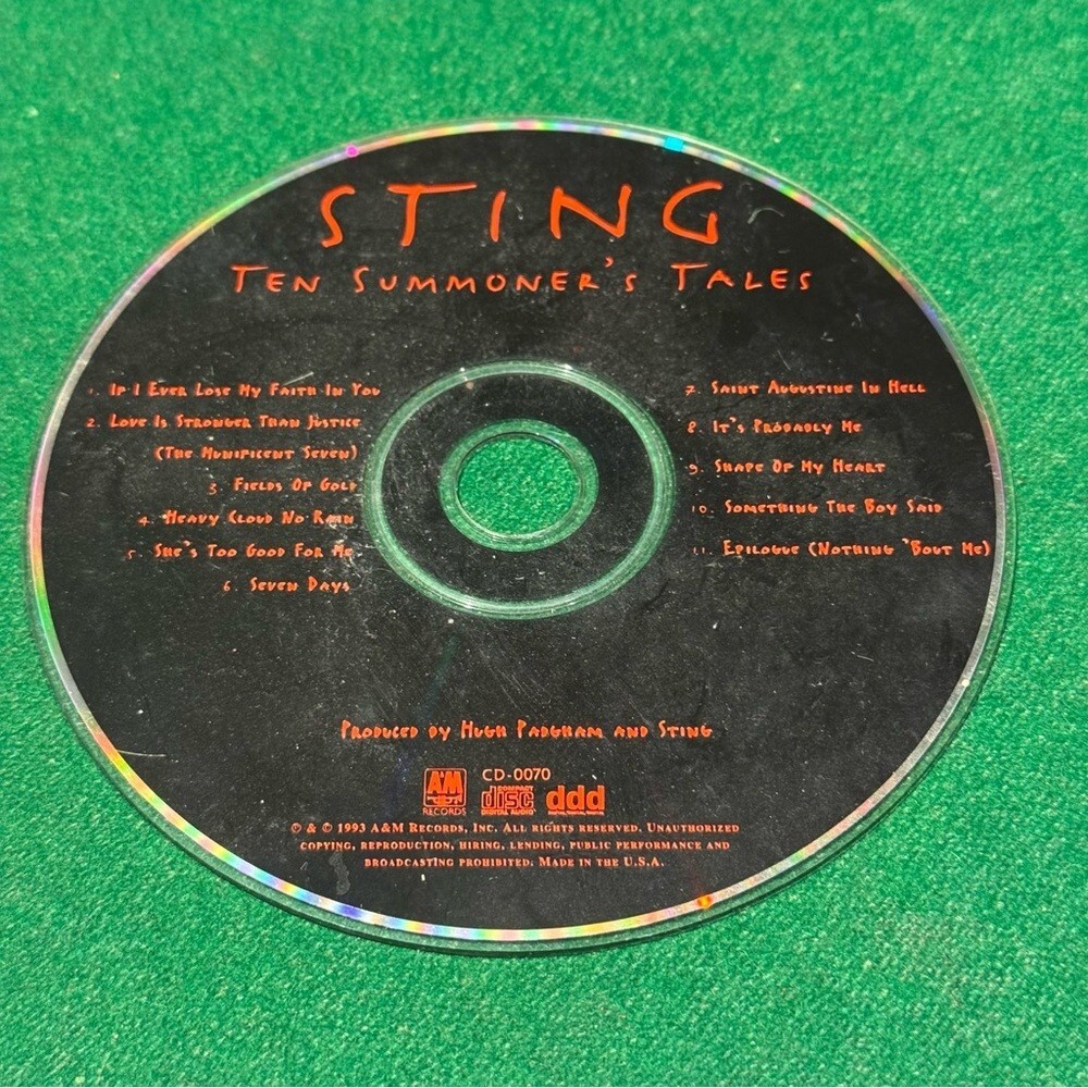 Sting's‎ album Ten Summoner's Tales CD Tested Works